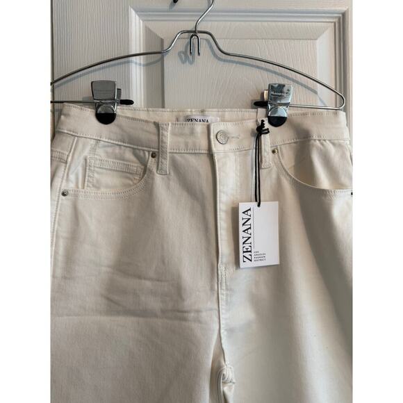 Zenana Wide Leg Jeans Off White Women’s Size Large NWT - Picture 3 of 8